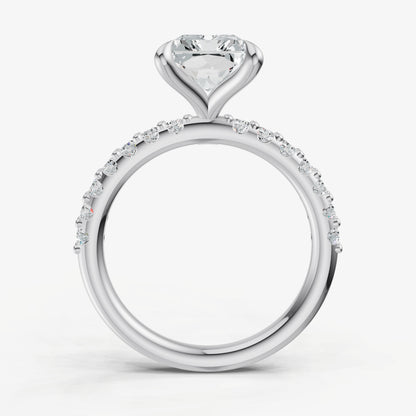 Radiant 6 Claw Diamond Band Engagement Ring