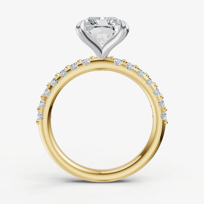 Radiant 6 Claw Diamond Band Engagement Ring