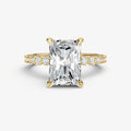 Radiant Petite Diamond Band Soliatire Engagement Ring