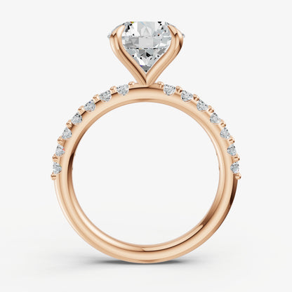 Round 6 Claw Diamond Band Engagement Ring