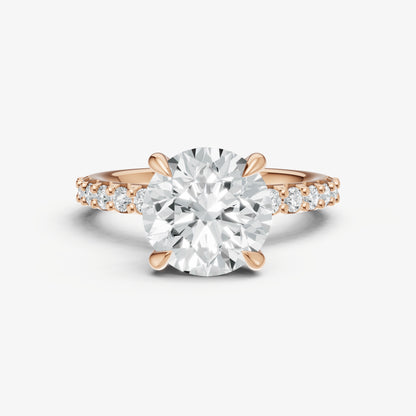 Round 6 Claw Diamond Band Engagement Ring