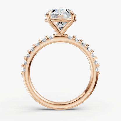 Round 6 Claw Diamond Band Engagement Ring