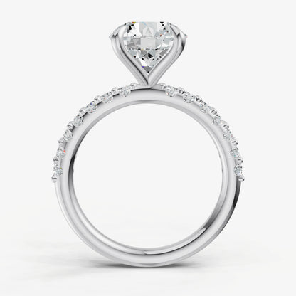 Round 6 Claw Diamond Band Engagement Ring