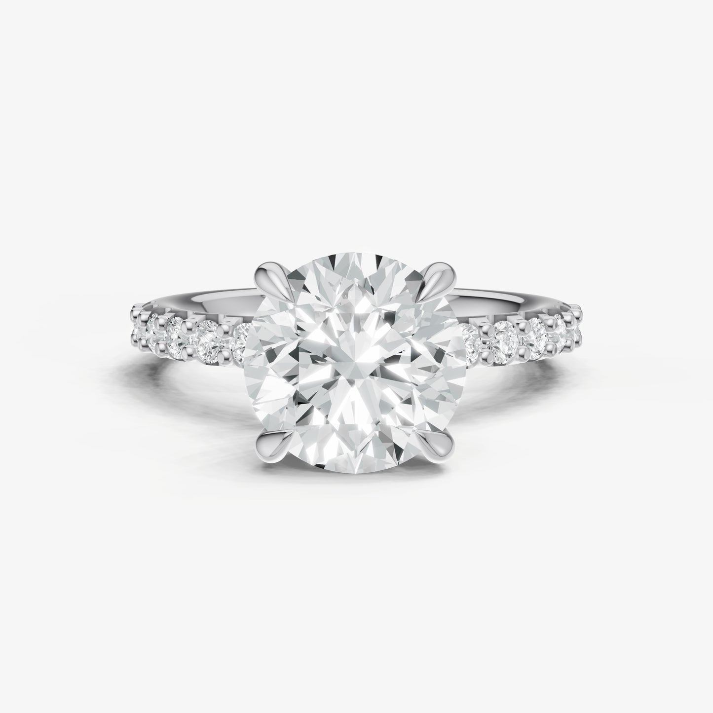 Round 6 Claw Diamond Band Engagement Ring