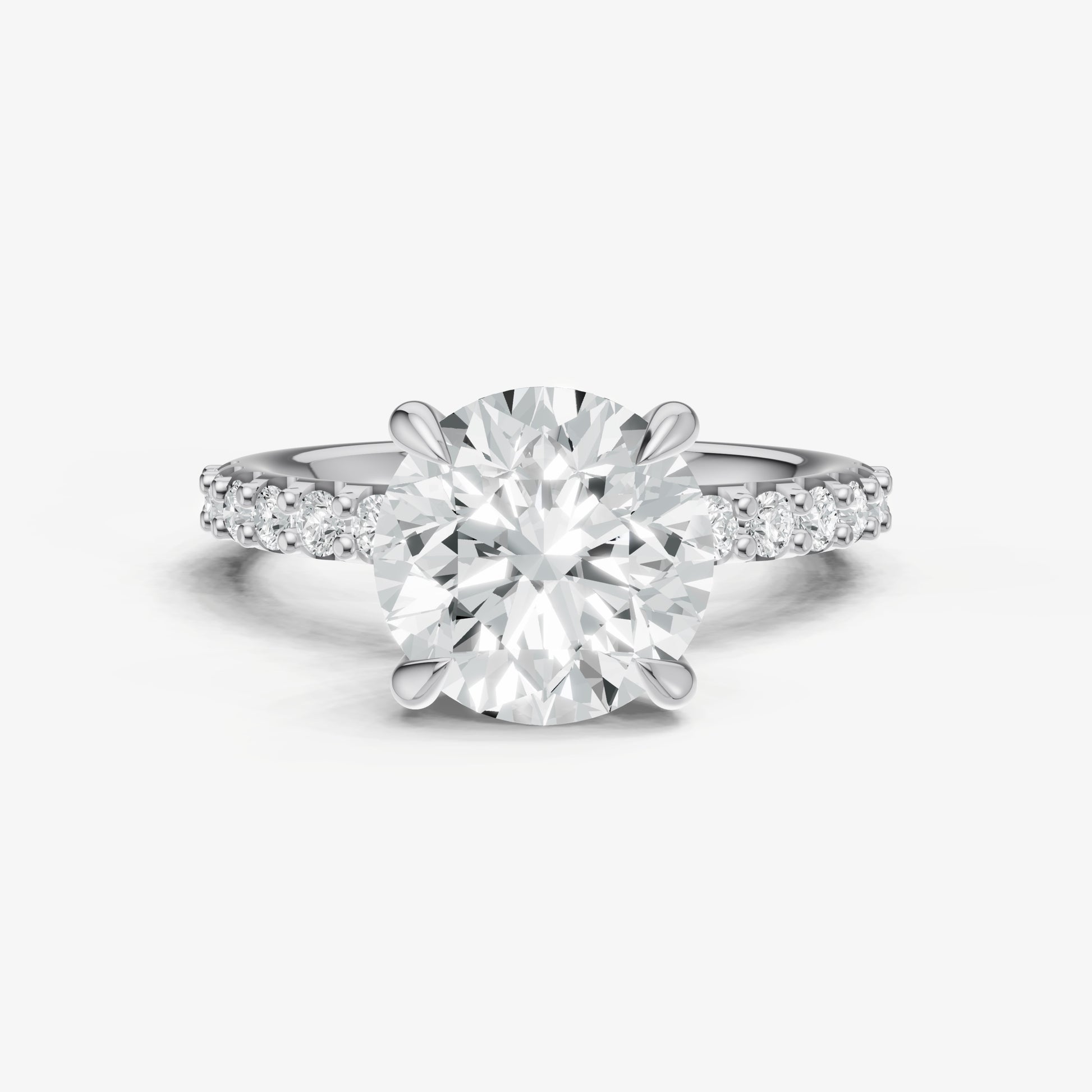 Round 6 Claw Diamond Band Engagement Ring