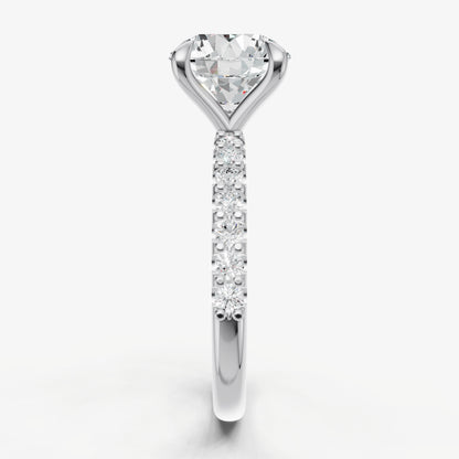 Round 6 Claw Diamond Band Engagement Ring