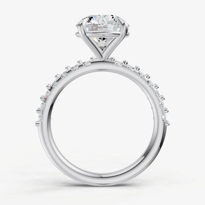Round 6 Claw Diamond Band Engagement Ring