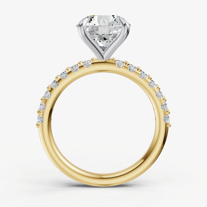 Round 6 Claw Diamond Band Engagement Ring