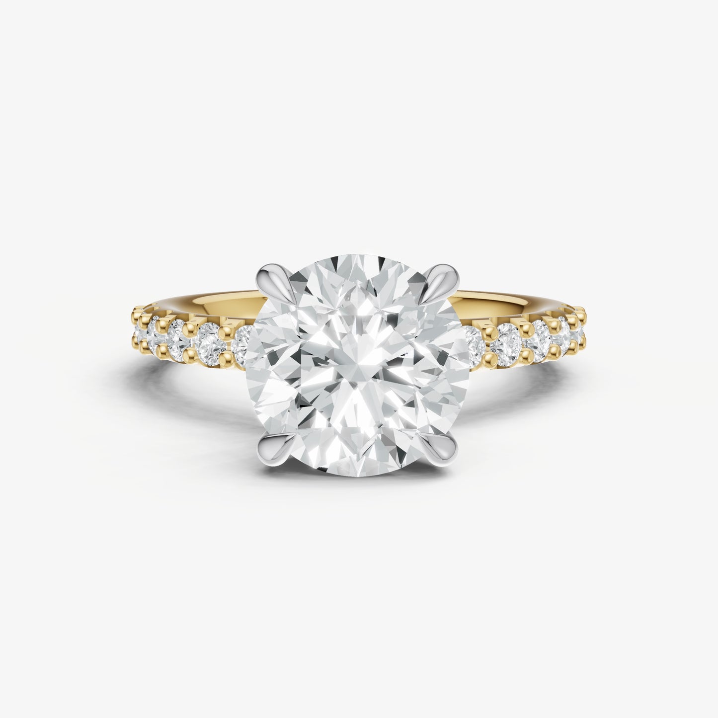 Round 6 Claw Diamond Band Engagement Ring