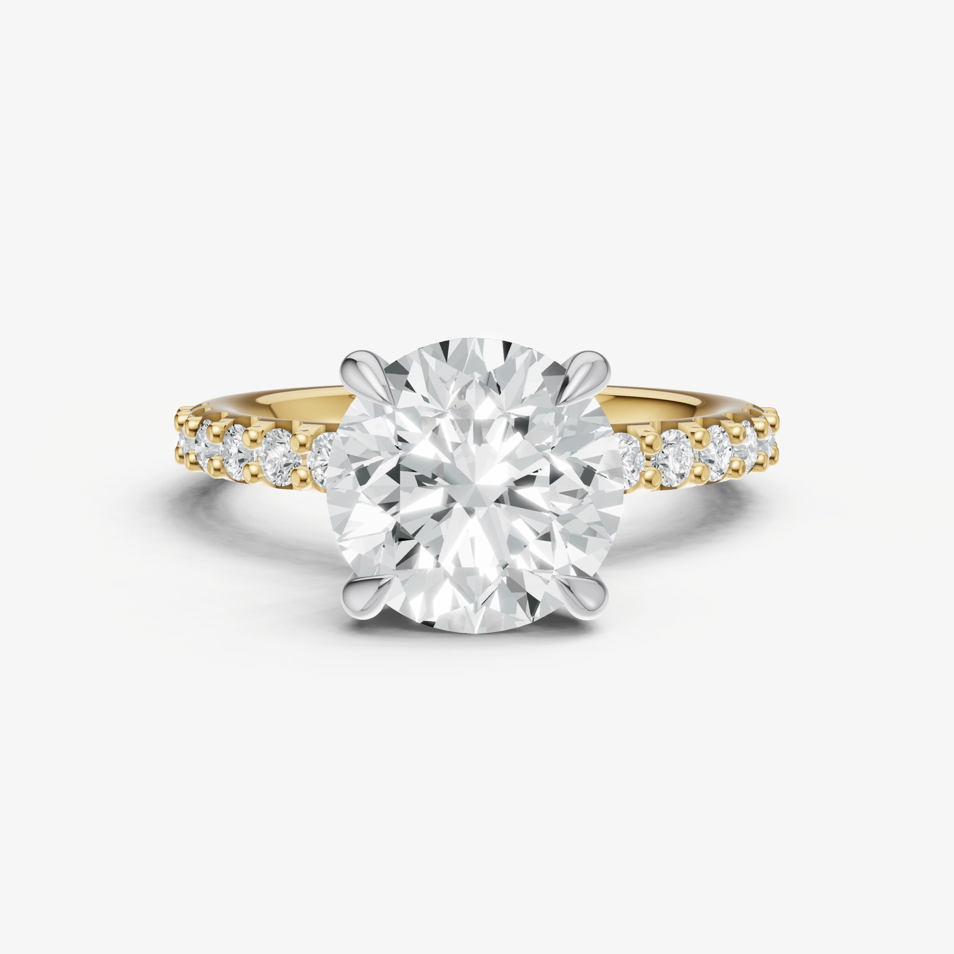 Round 6 Claw Diamond Band Engagement Ring