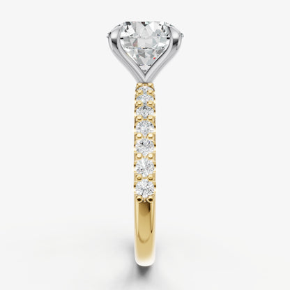 Round 6 Claw Diamond Band Engagement Ring