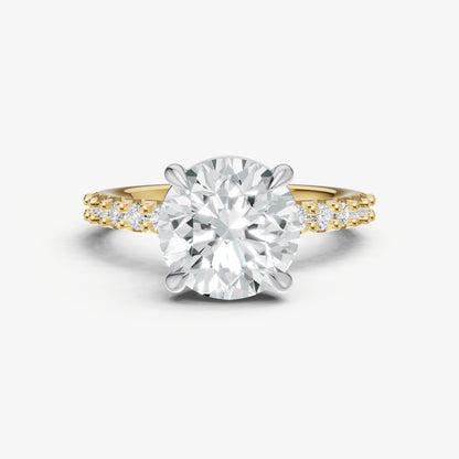 Round 6 Claw Diamond Band Engagement Ring