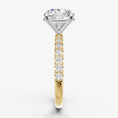 Round 6 Claw Diamond Band Engagement Ring