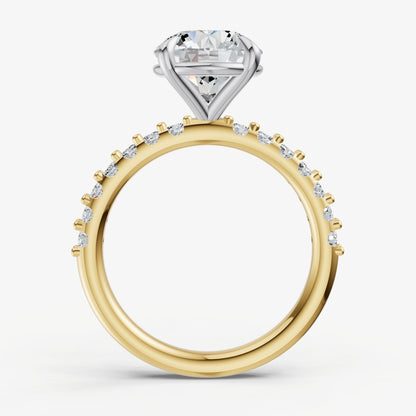 Round 6 Claw Diamond Band Engagement Ring