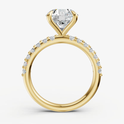 Round 6 Claw Diamond Band Engagement Ring
