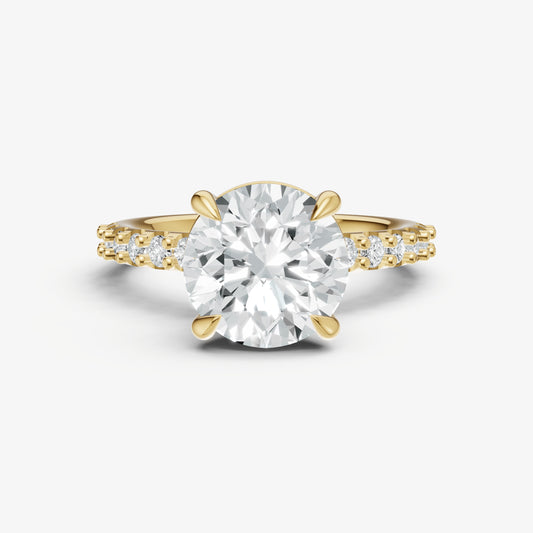 Round 6 Claw Diamond Band Engagement Ring