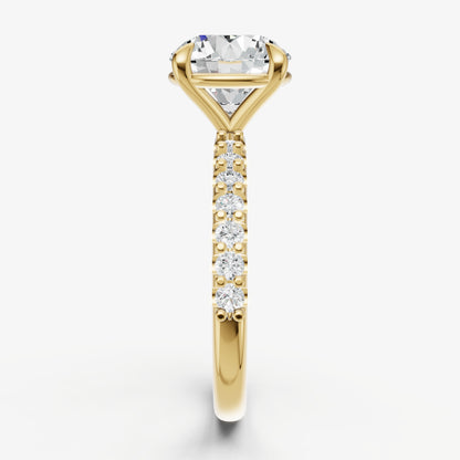 Round 6 Claw Diamond Band Engagement Ring