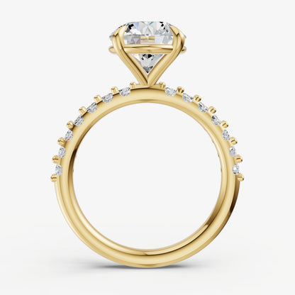 Round 6 Claw Diamond Band Engagement Ring