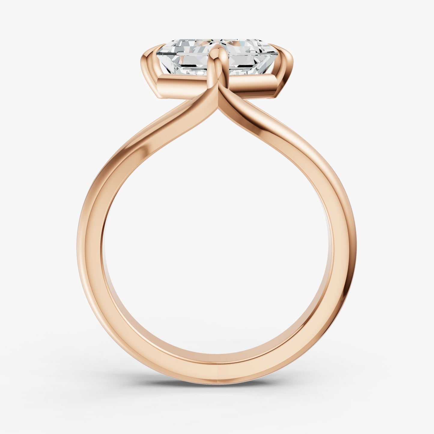 Asscher Split Band Engagement Ring