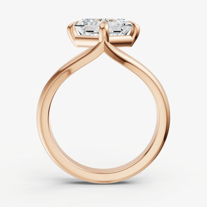 Asscher Split Band Engagement Ring