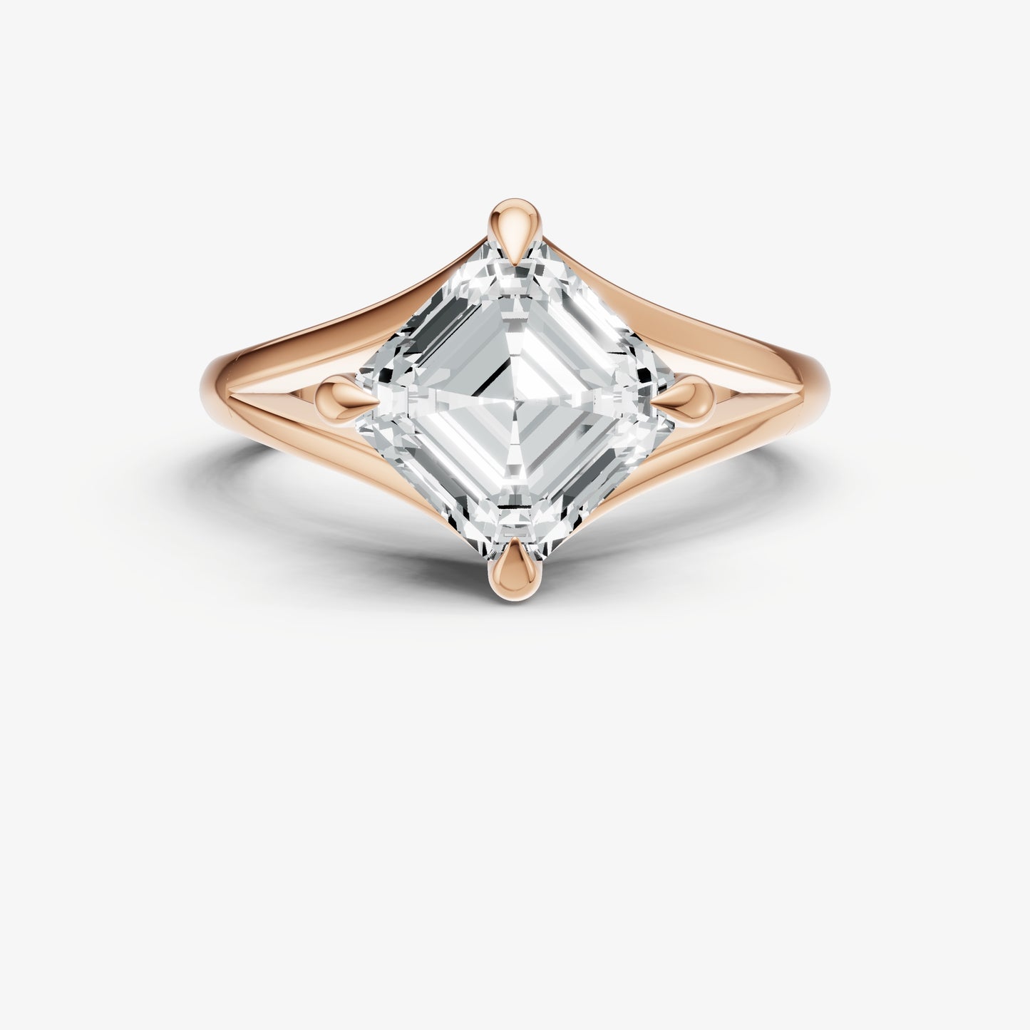 Asscher Split Band Engagement Ring