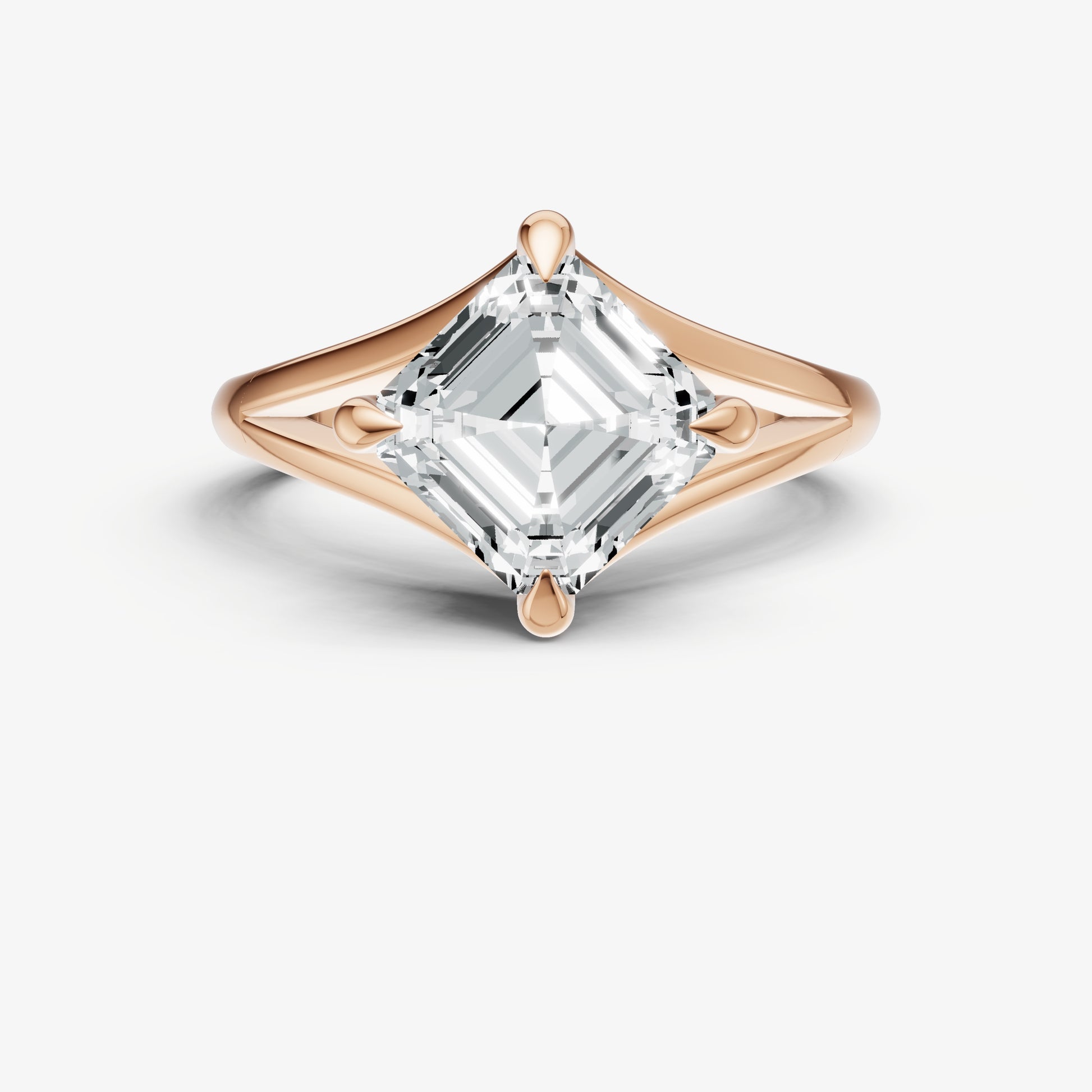 Asscher Split Band Engagement Ring