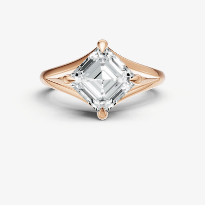 Asscher Split Band Engagement Ring