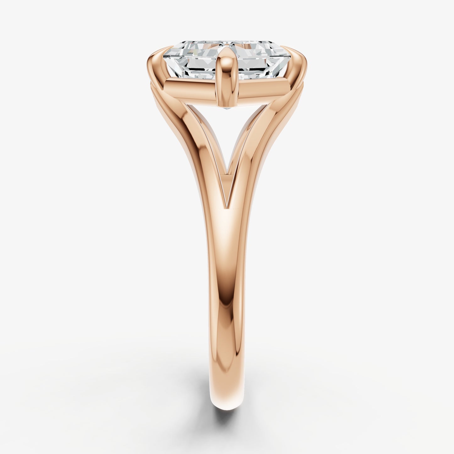 Asscher Split Band Engagement Ring
