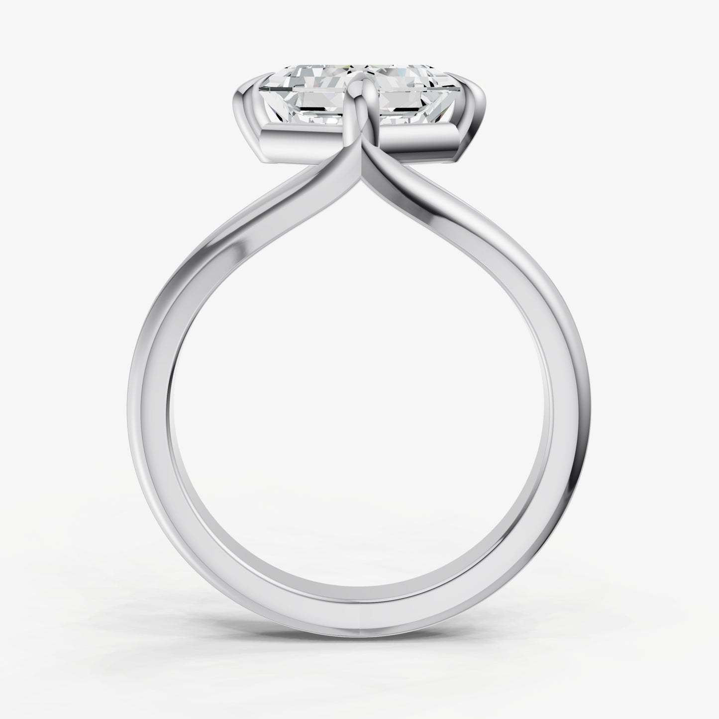 Asscher Split Band Engagement Ring