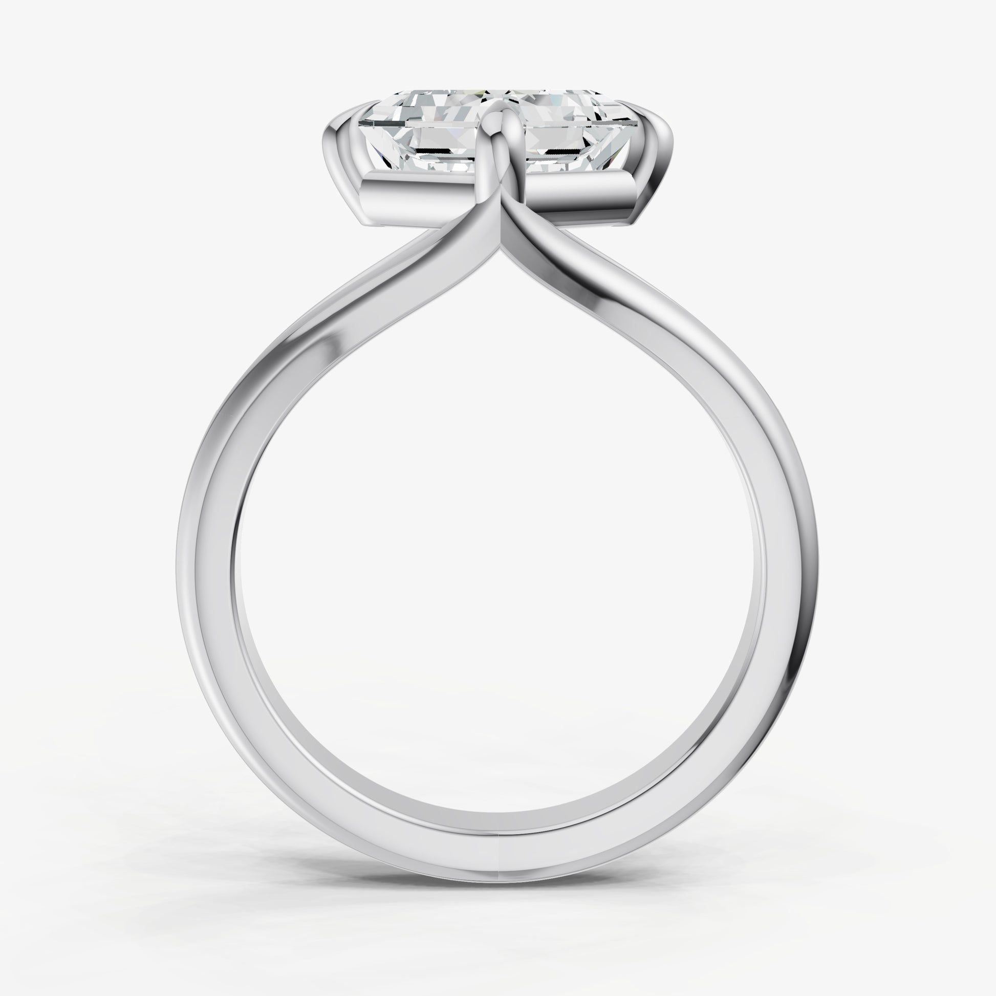 Asscher Split Band Engagement Ring