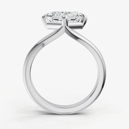 Asscher Split Band Engagement Ring