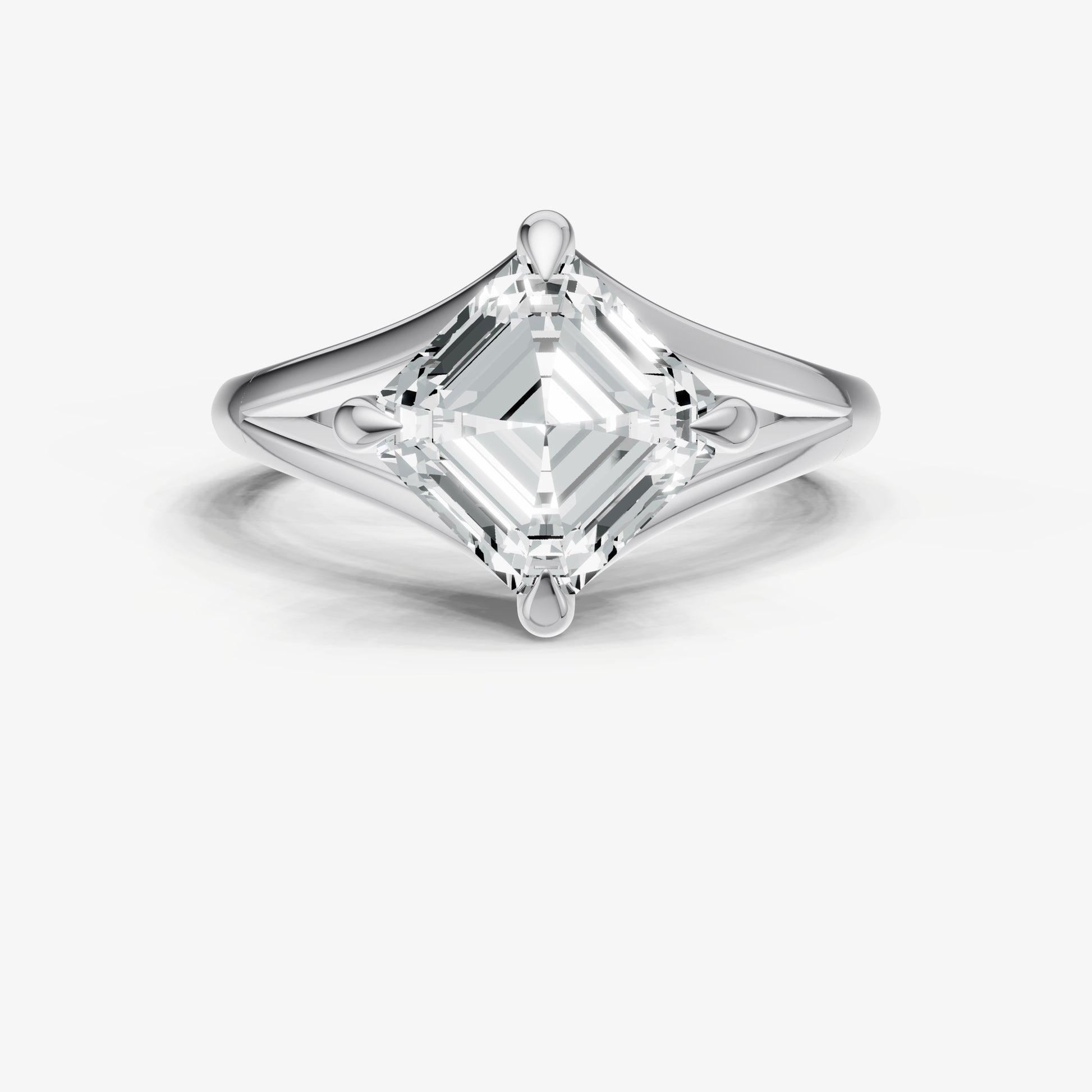 Asscher Split Band Engagement Ring