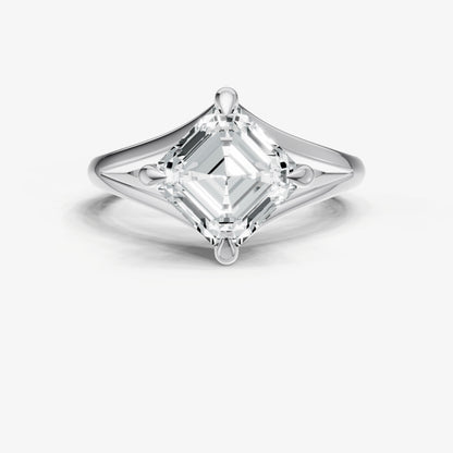 Asscher Split Band Engagement Ring