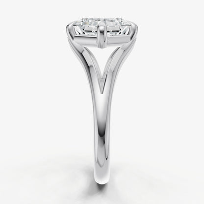 Asscher Split Band Engagement Ring