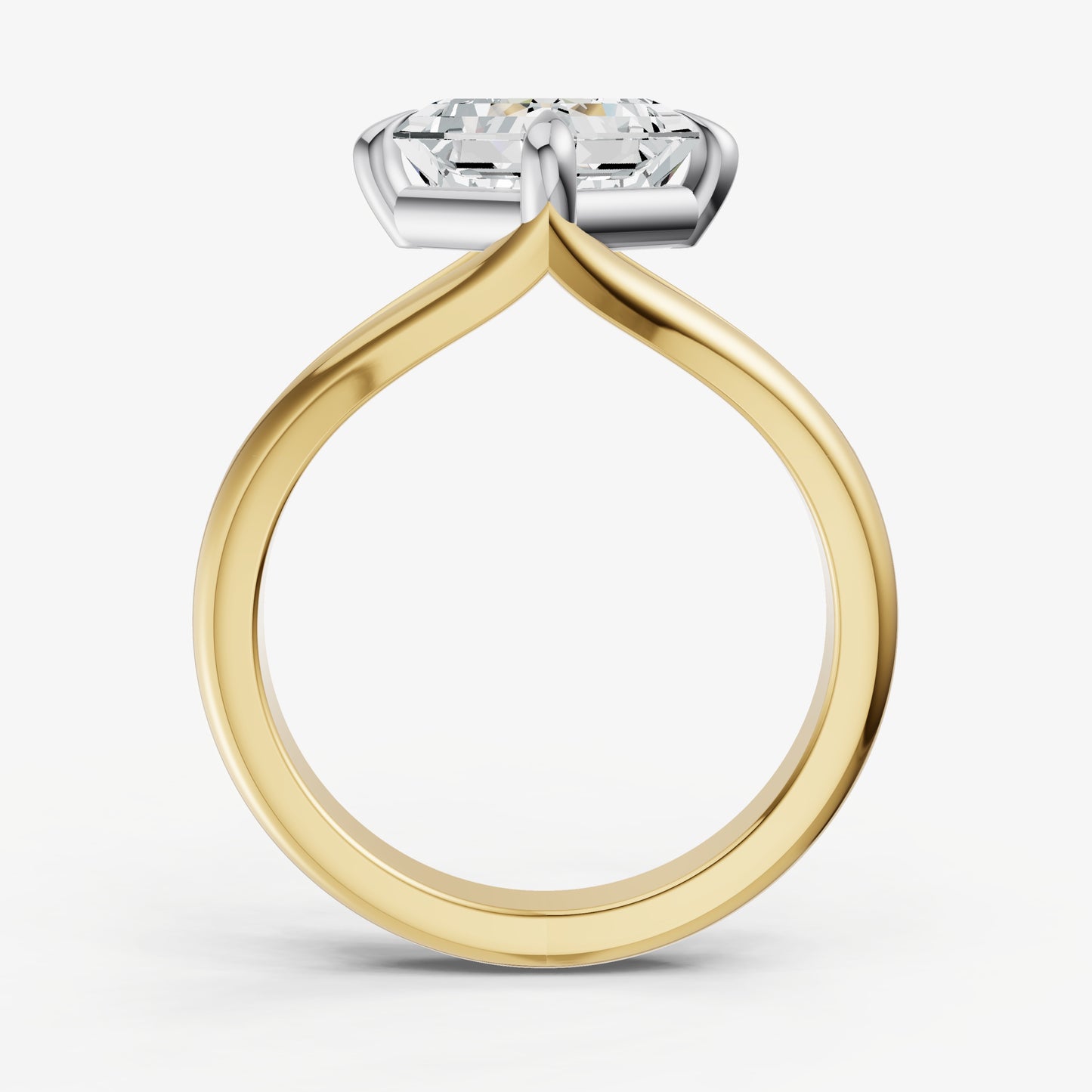 Asscher Split Band Engagement Ring
