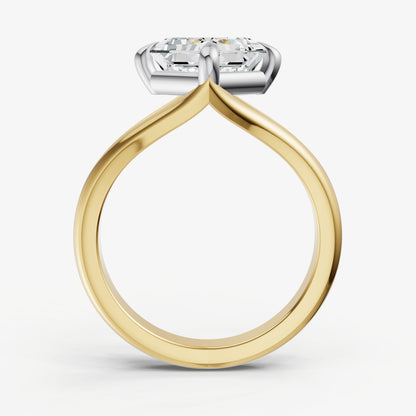 Asscher Split Band Engagement Ring
