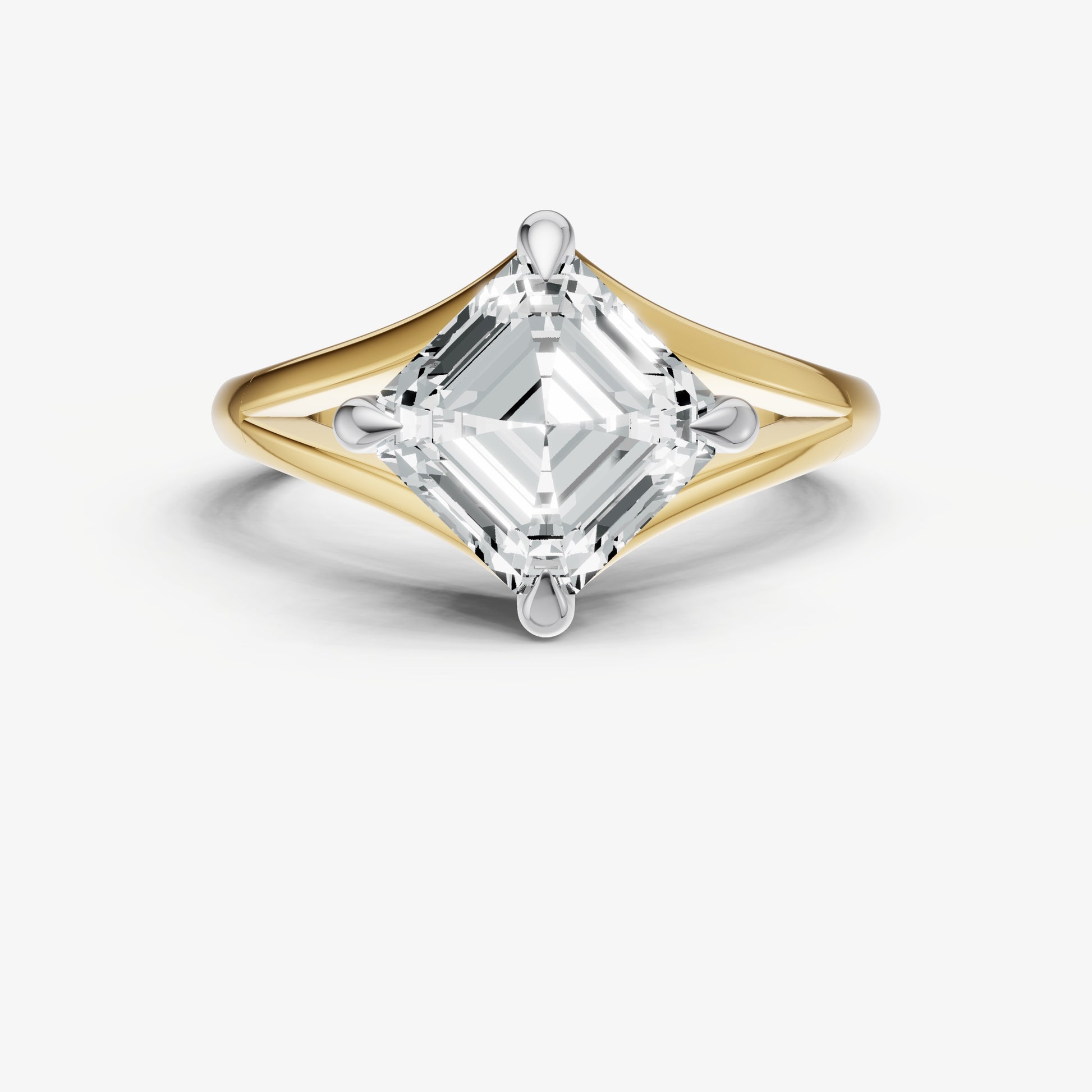 Asscher Split Band Engagement Ring