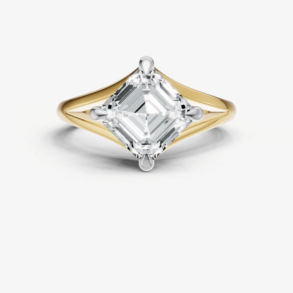 Asscher Split Band Engagement Ring