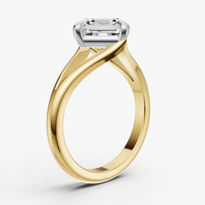 Asscher Split Band Engagement Ring