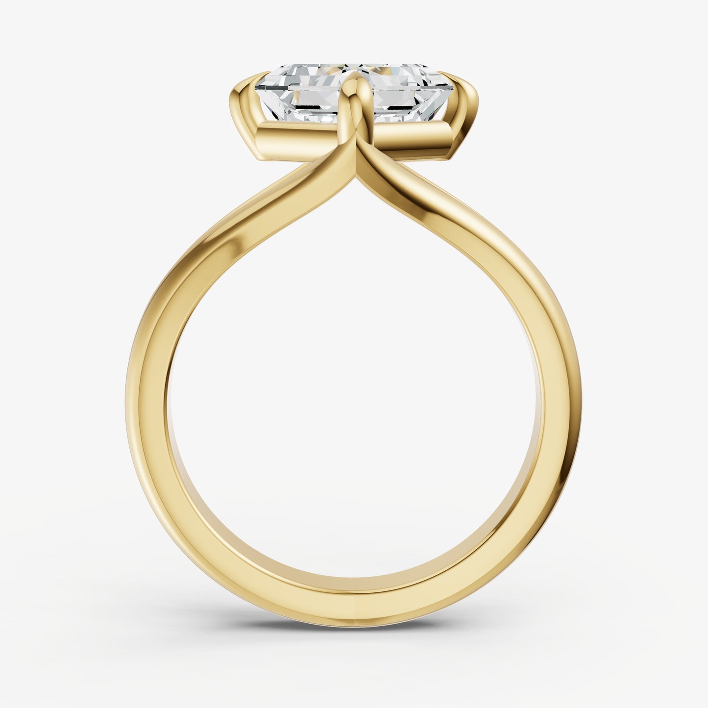 Asscher Split Band Engagement Ring