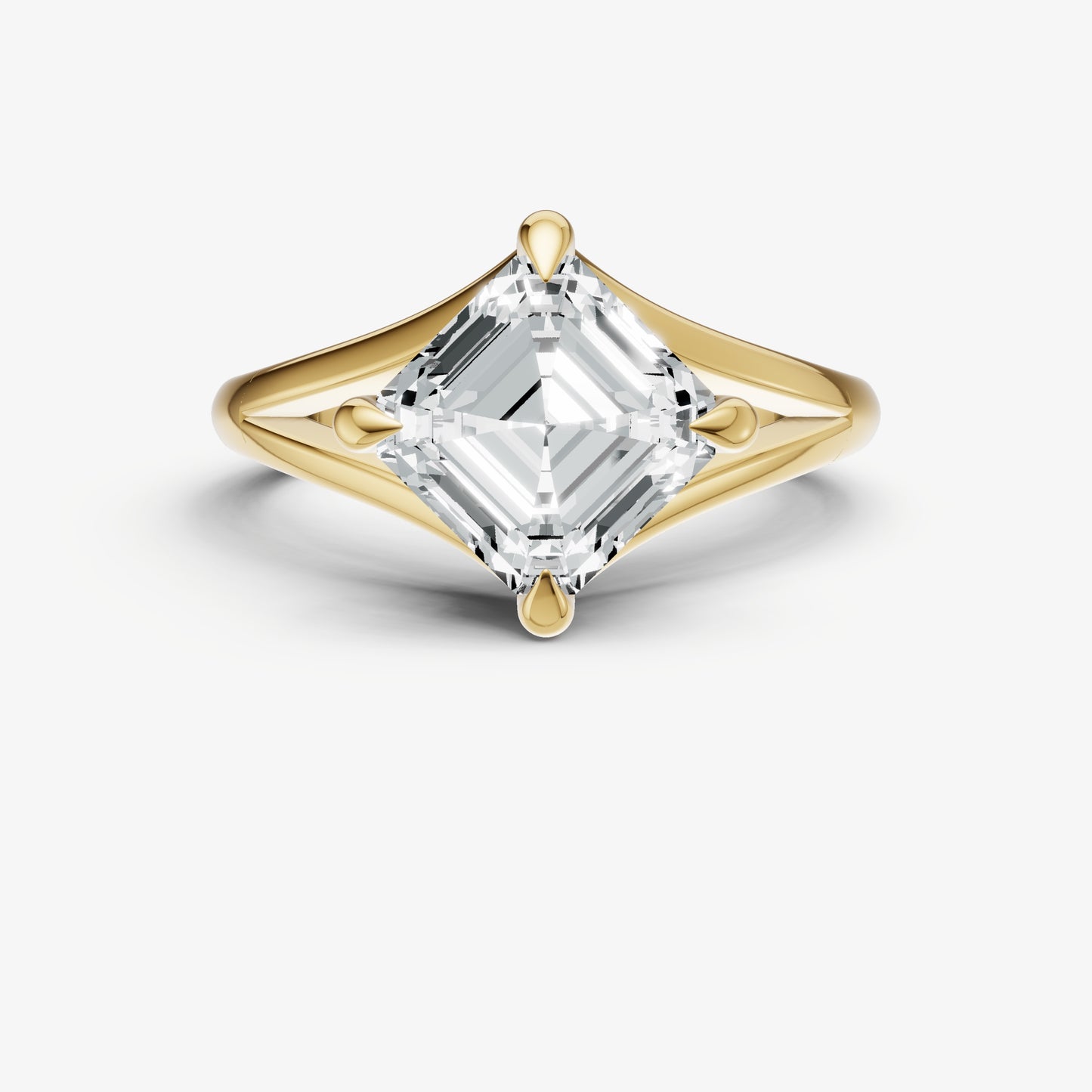 Asscher Split Band Engagement Ring
