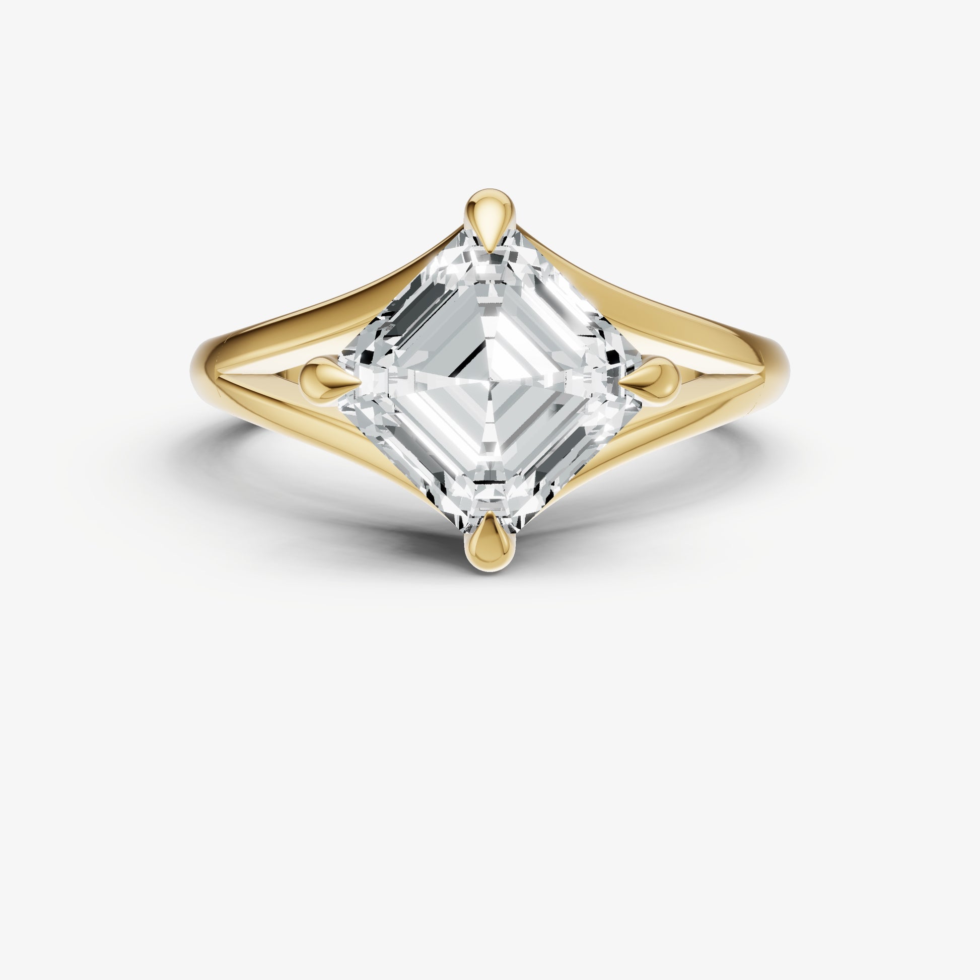 Asscher Split Band Engagement Ring