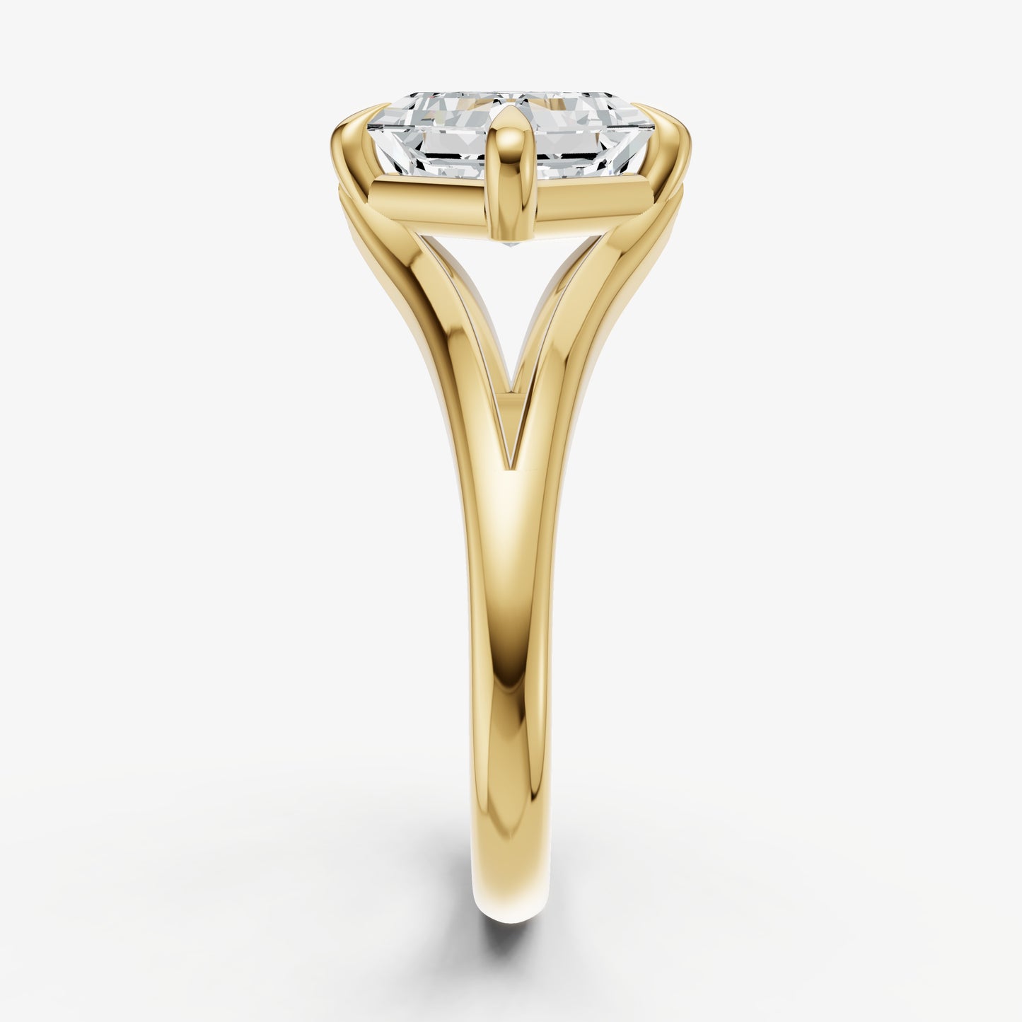 Asscher Split Band Engagement Ring
