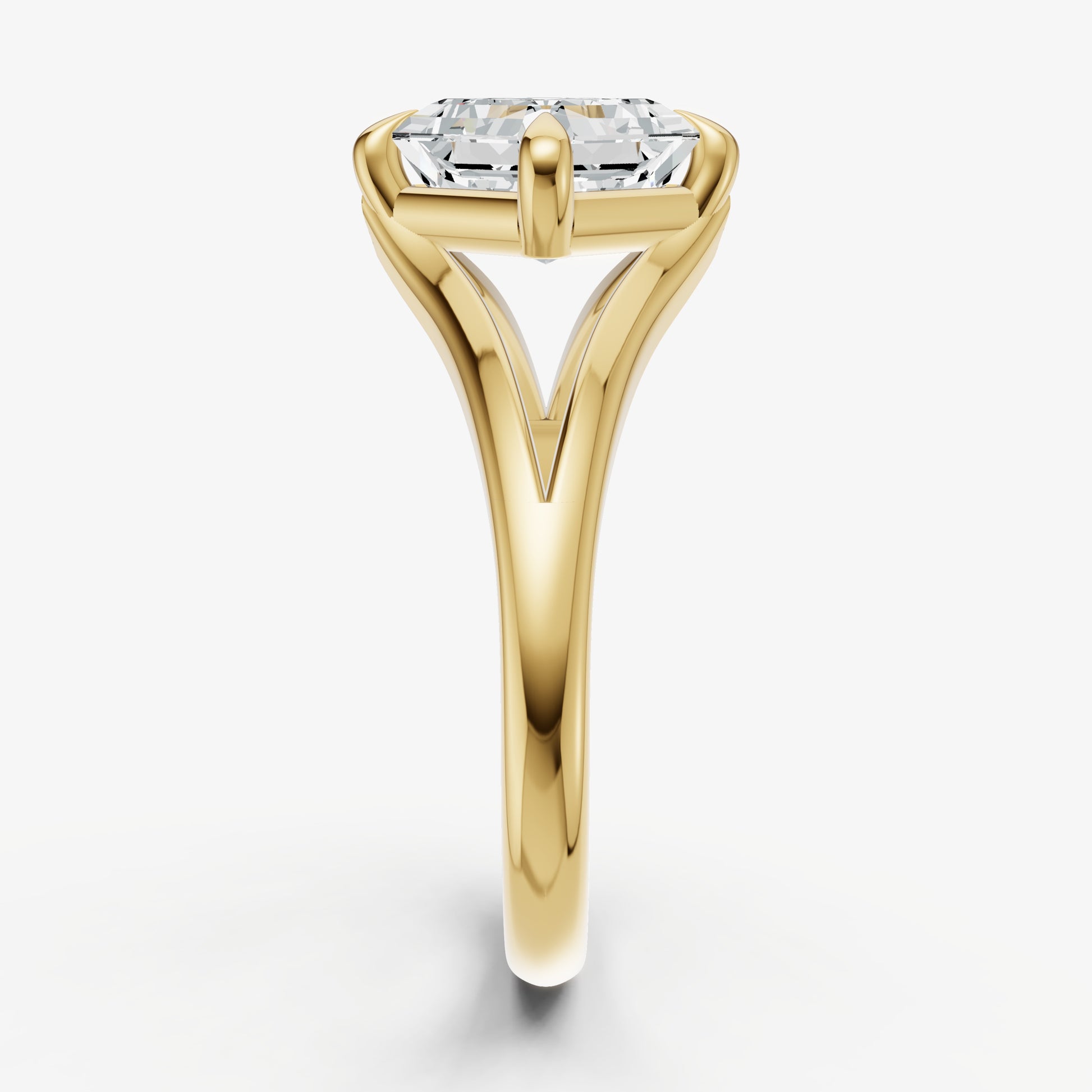 Asscher Split Band Engagement Ring