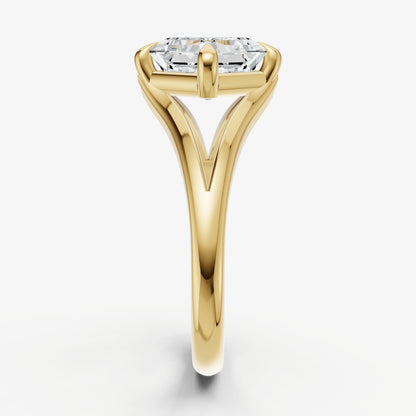 Asscher Split Band Engagement Ring