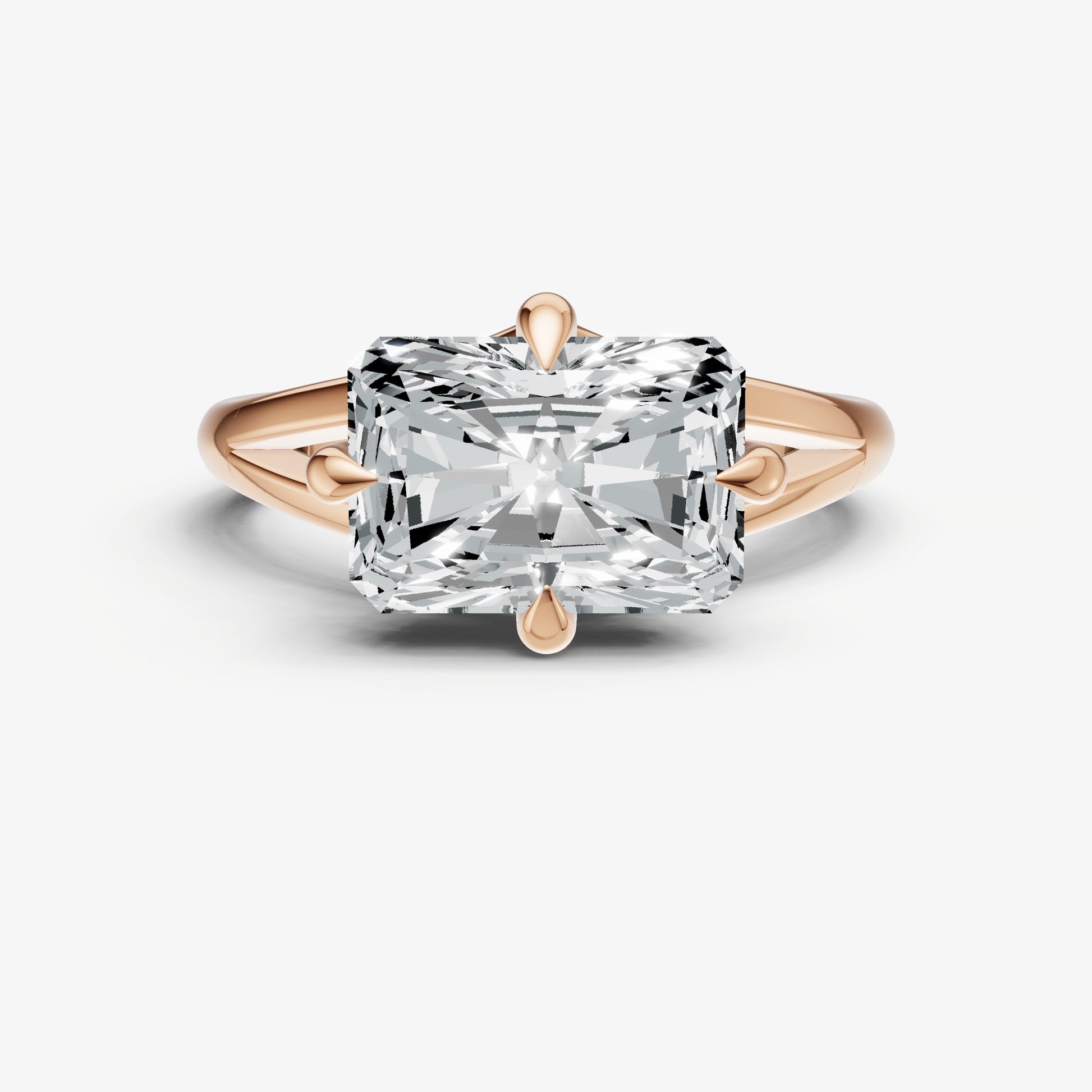 Emerald Split Band Engagement Ring