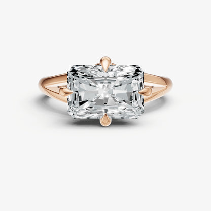 Emerald Split Band Engagement Ring