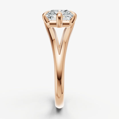 Emerald Split Band Engagement Ring
