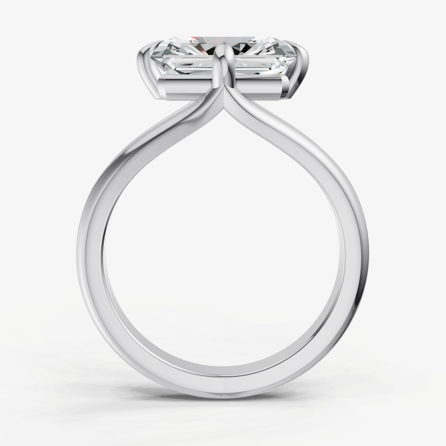 Emerald Split Band Engagement Ring