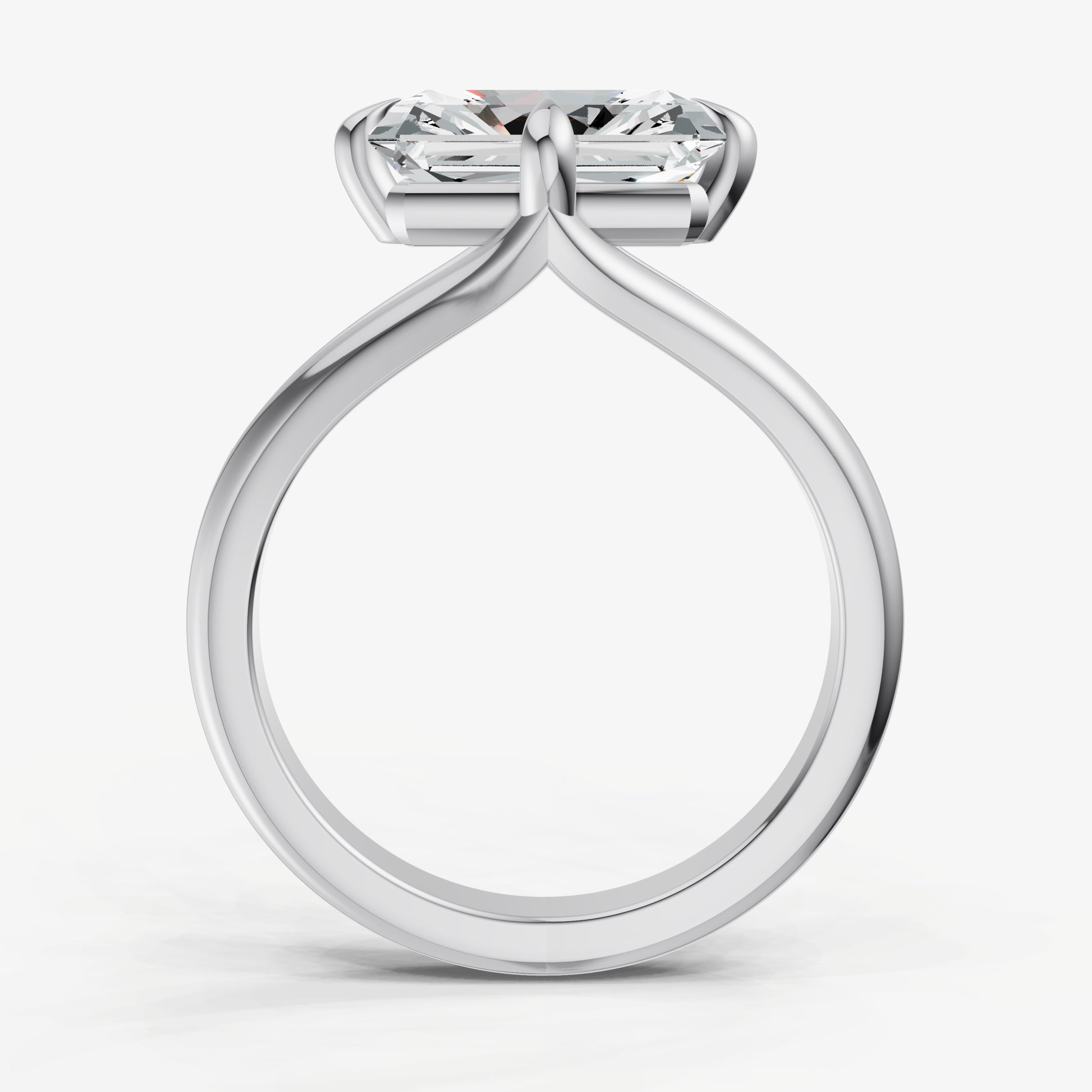 Emerald Split Band Engagement Ring